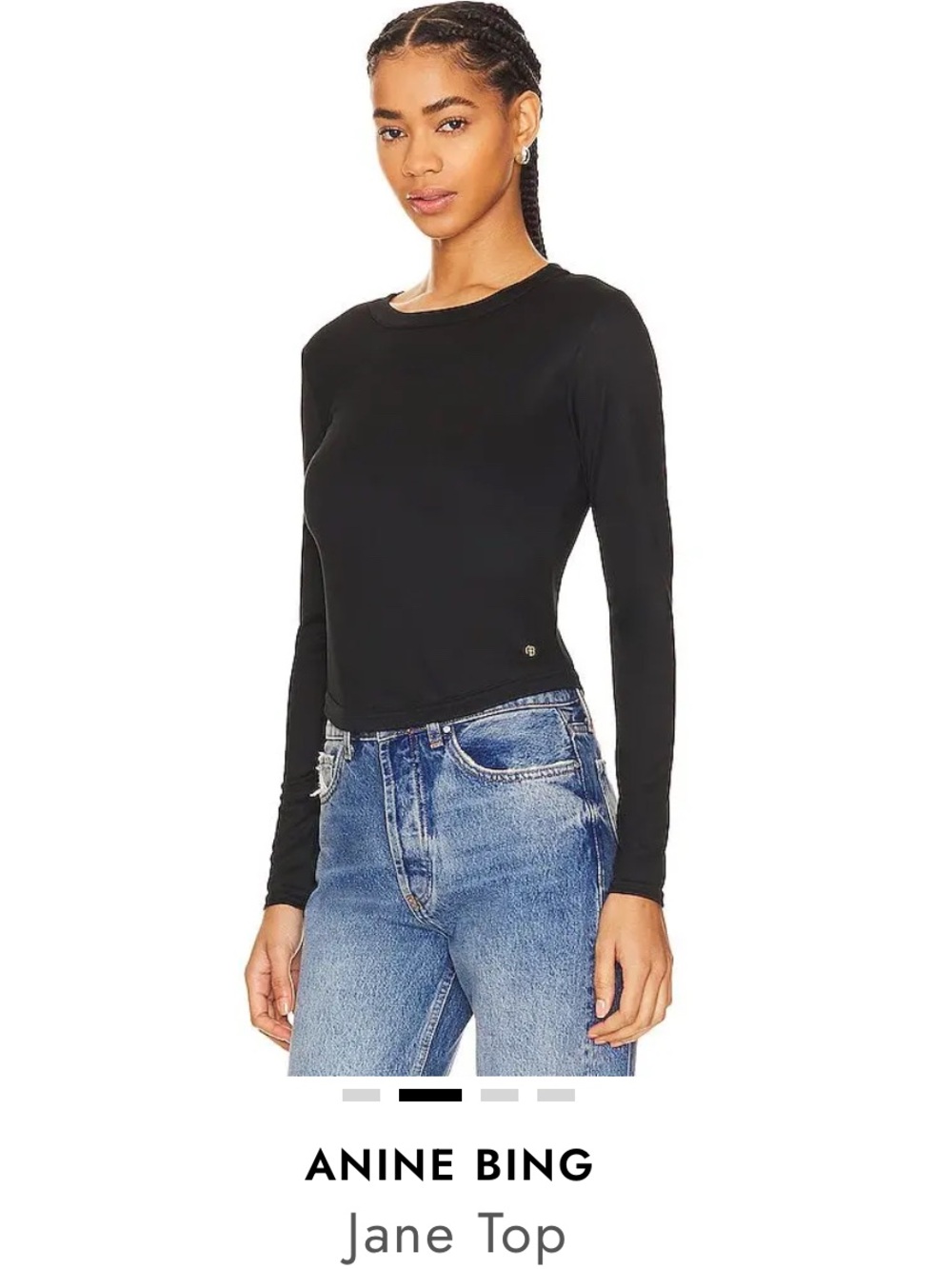 Anine Bing Jane Jersey Top in Black